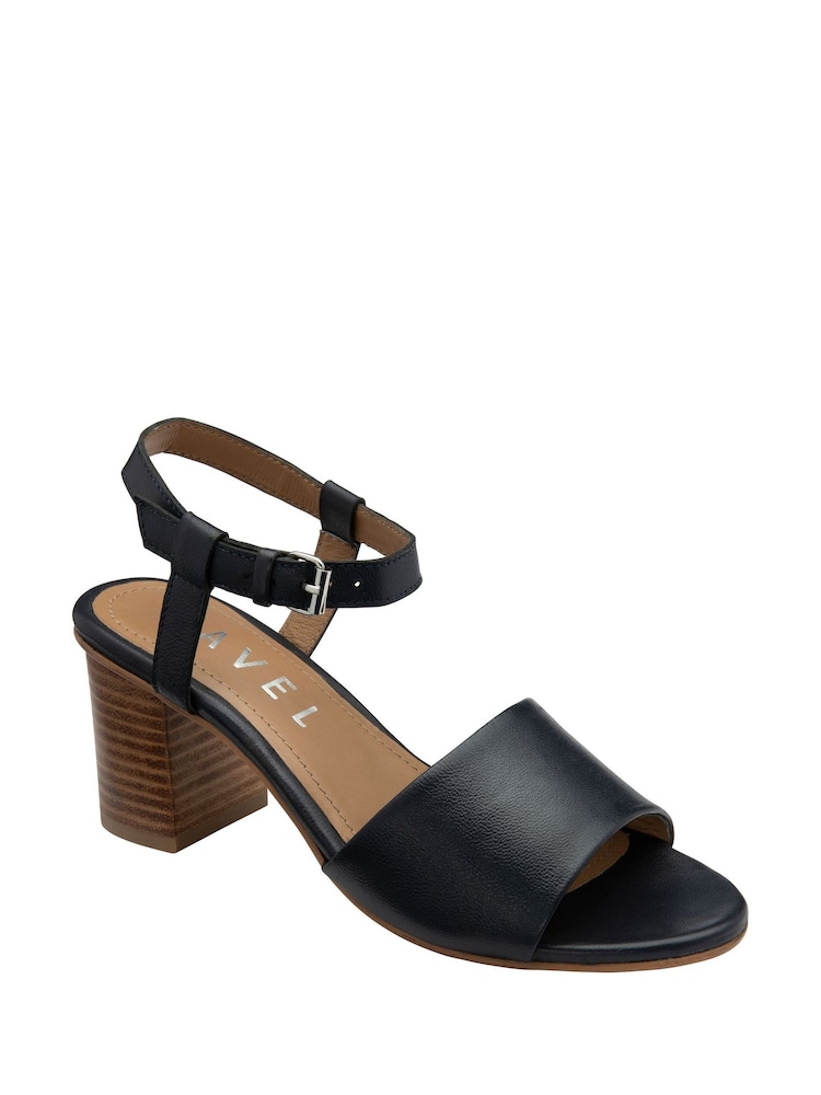 Ravel Blue Leather Peep-Toe Sandals - Image 1 of 4