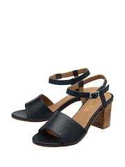 Ravel Blue Leather Peep-Toe Sandals - Image 2 of 4