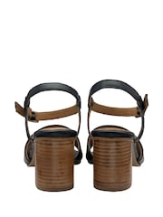 Ravel Blue Leather Peep-Toe Sandals - Image 3 of 4