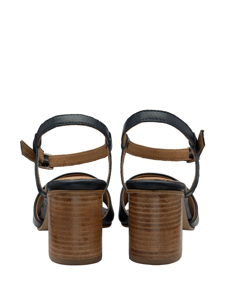 Ravel Blue Leather Peep-Toe Sandals - Image 3 of 4