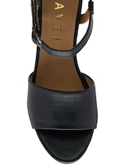 Ravel Blue Leather Peep-Toe Sandals - Image 4 of 4