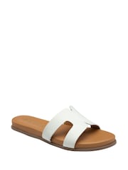 Ravel White Leather Mule Sandals - Image 1 of 4
