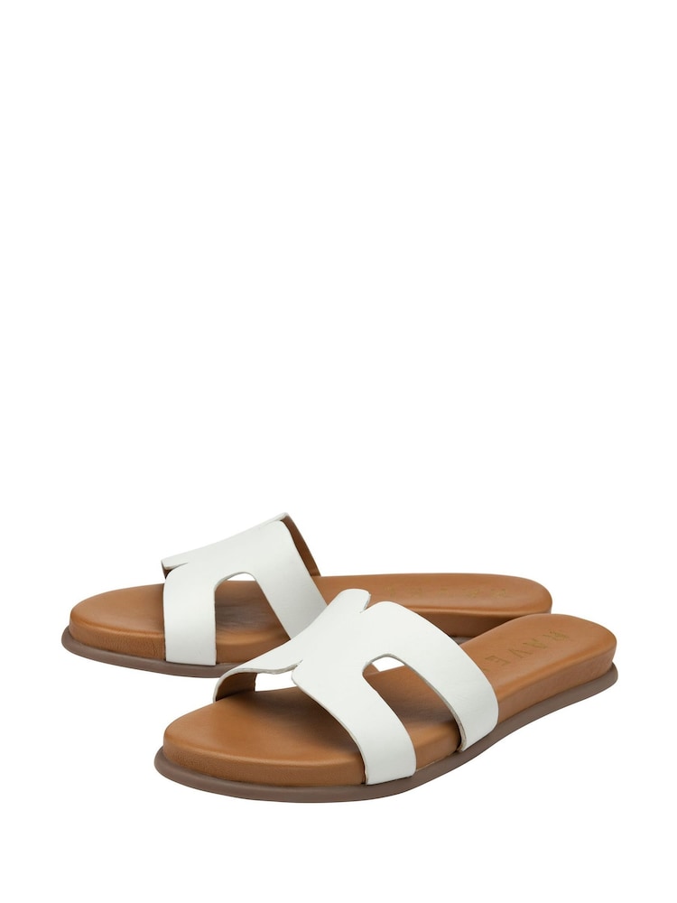 Ravel White Leather Mule Sandals - Image 2 of 4