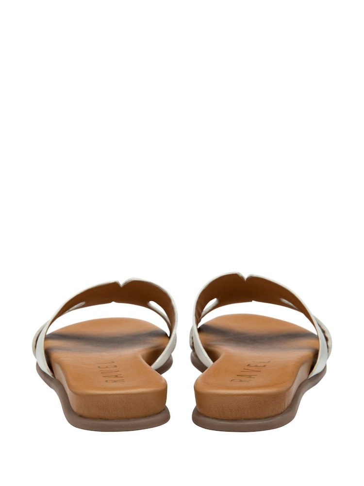 Ravel White Leather Mule Sandals - Image 3 of 4