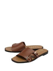 Ravel Brown Leather Mule Sandals - Image 2 of 4