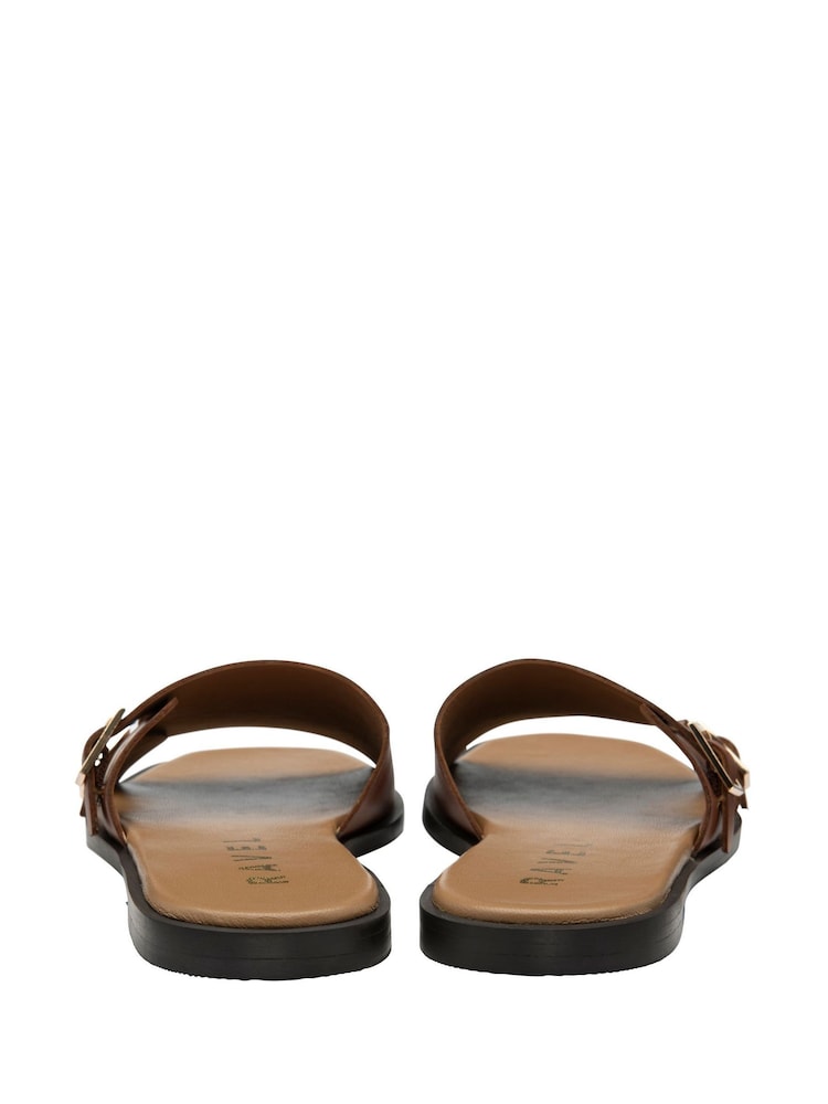 Ravel Brown Leather Mule Sandals - Image 3 of 4