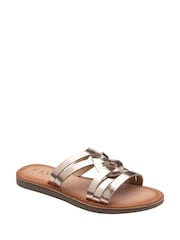 Ravel Gold Leather Flat Mule Sandals - Image 1 of 4
