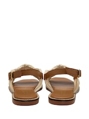 Ravel Cream Textile Weave Flat Sandals - Image 3 of 4