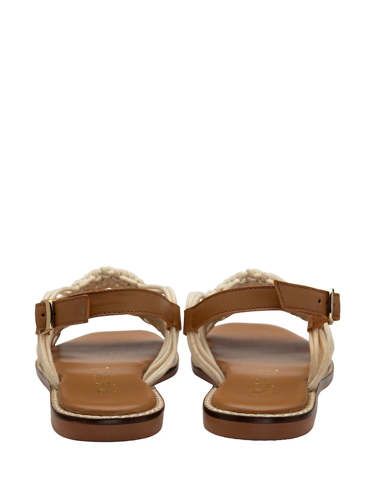 Ravel Cream Textile Weave Flat Sandals - Image 4 of 4