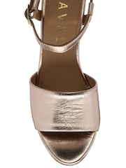 Ravel Gold Leather Peep-Toe Sandals - Image 4 of 4