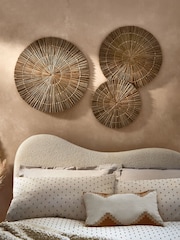 Set of 3 Neutral Woven Rattan Wall Plaques - Image 1 of 5