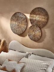 Set of 3 Neutral Woven Rattan Wall Plaques - Image 2 of 5