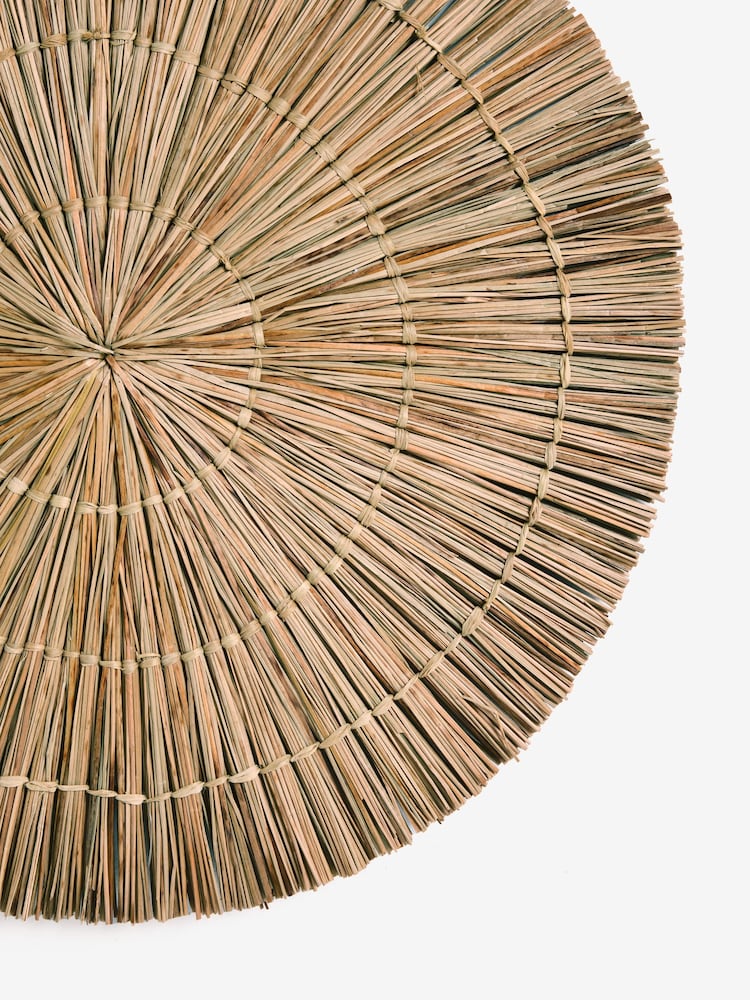 Set of 3 Neutral Woven Rattan Wall Plaques - Image 5 of 5
