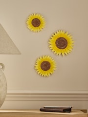 Set of 3 Yellow Sunflowers Wall Plaques - Image 1 of 5