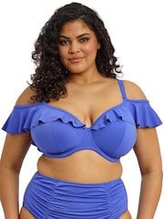 Elomi Blue Bardot Plain Sailing Underwired Bikini Top - Image 3 of 5