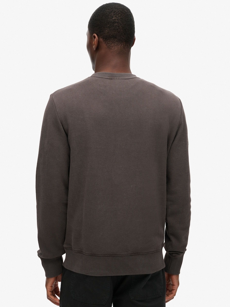 Superdry Brown Workwear Applique 100% Cotton Sweatshirt - Image 2 of 6