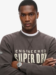 Superdry Brown Workwear Applique 100% Cotton Sweatshirt - Image 3 of 6