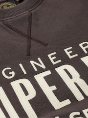 Superdry Brown Workwear Applique 100% Cotton Sweatshirt - Image 6 of 6