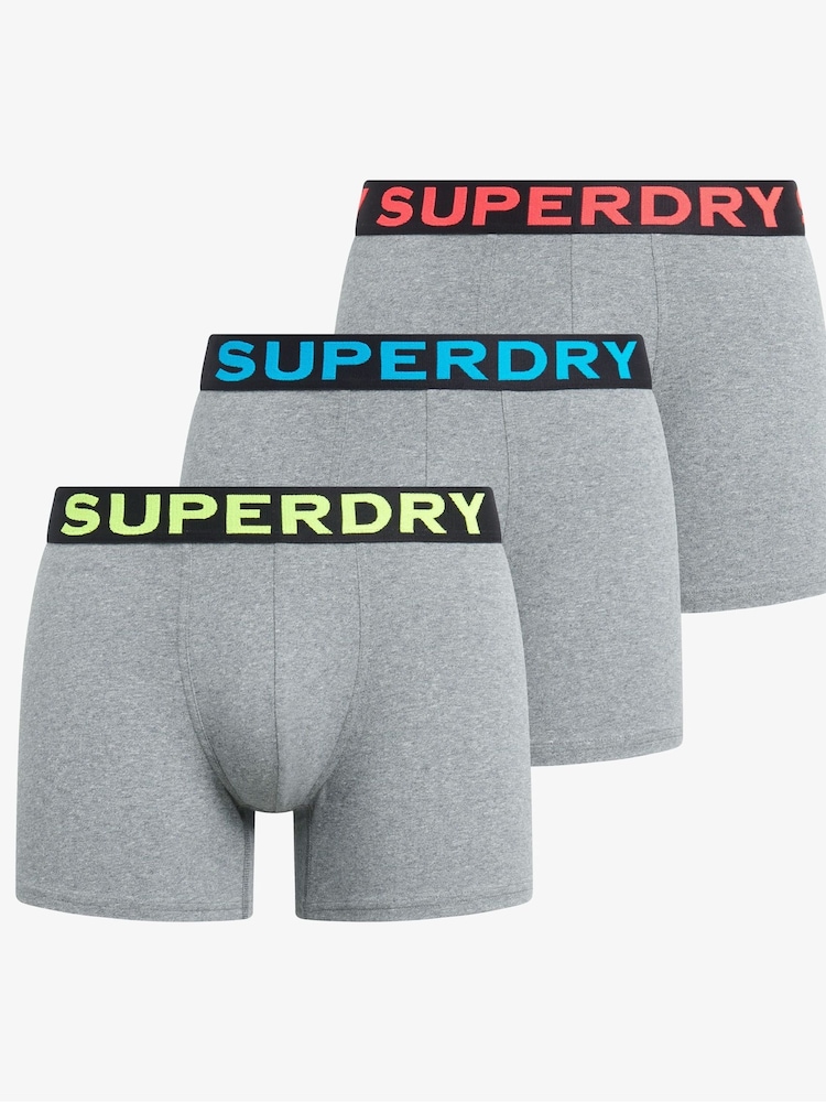 Superdry Grey Boxers 3 Pack - Image 1 of 4