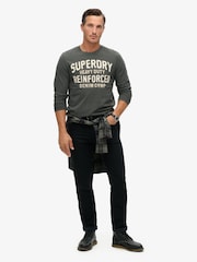 Superdry Green Workwear Appliqué Long Sleeve 100% Cotton Top - Image 2 of 3