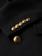 Superdry Black Double Breasted Wool Blend Coat - Image 7 of 7