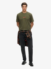 Superdry Green Micro Logo Graphic Loose 100% Cotton T-Shirt - Image 2 of 3
