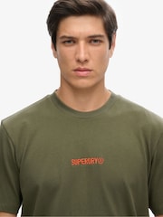 Superdry Green Micro Logo Graphic Loose 100% Cotton T-Shirt - Image 3 of 3