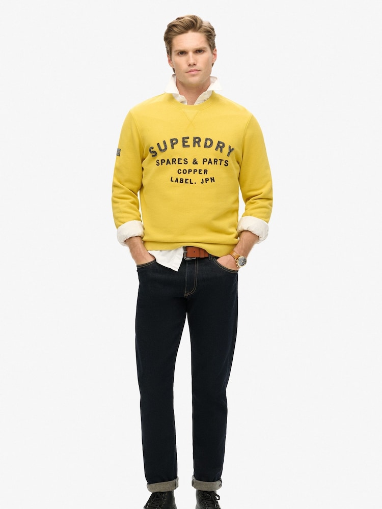 Superdry Yellow Workwear Appliqué Sweatshirt - Image 2 of 3