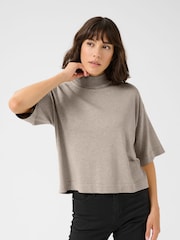 Kaffe KAlizza Turtleneck Half Sleeve Pullover Jumper - Image 1 of 5