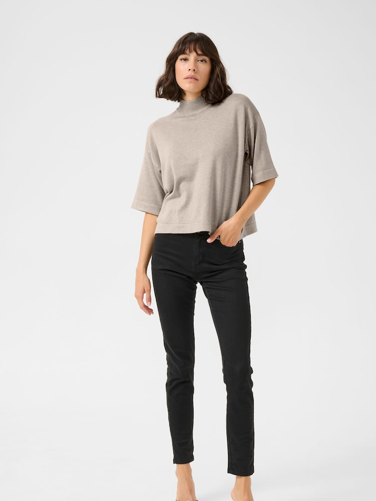 Kaffe KAlizza Turtleneck Half Sleeve Pullover Jumper - Image 2 of 5