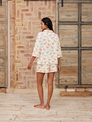 Chelsea Peers White Short Pyjamas Dinosaur Print Long Pyjama Set - Image 2 of 5