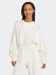 adidas White ALL SZN Soft Lux Loose Sweatshirt - Image 1 of 6