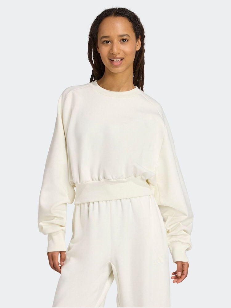 adidas White ALL SZN Soft Lux Loose Sweatshirt - Image 1 of 6