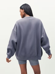 adidas Originals Grey Essentials Linear Oversize Crew Sweatshirt - Image 2 of 6