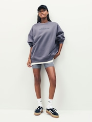adidas Originals Grey Essentials Linear Oversize Crew Sweatshirt - Image 4 of 6