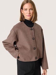 Soaked in Luxury Jada Boxy Fit Cropped Buttons Jacket - Image 1 of 6