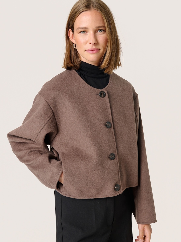 Soaked in Luxury Jada Boxy Fit Cropped Buttons Jacket - Image 1 of 6