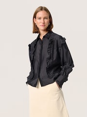 Soaked in Luxury Karolina Ruffles Regular Fit Black Shirt - Image 1 of 6