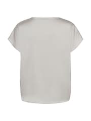 Soaked in Luxury Grey Ioana Short Sleeve V-Neck Blouse - Image 6 of 6