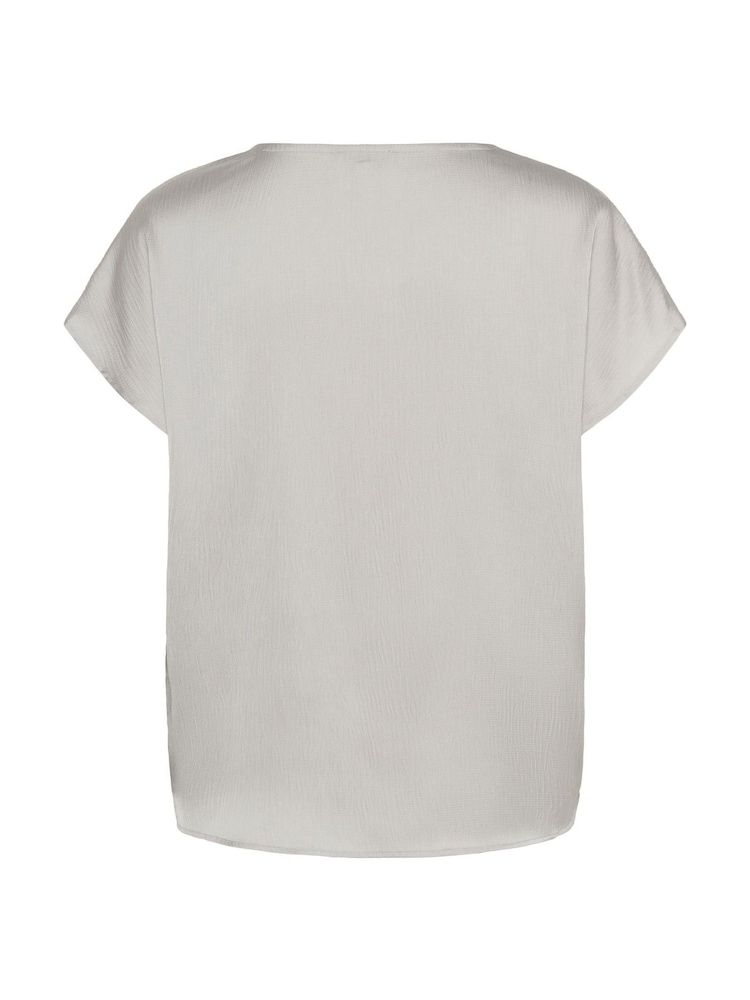 Soaked in Luxury Grey Ioana Short Sleeve V-Neck Blouse - Image 6 of 6
