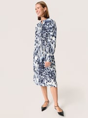 Soaked in Luxury Blue Jazzlyn Long Sleeves Buttons Dress - Image 2 of 5