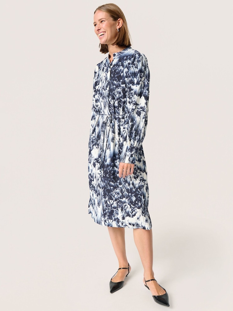Soaked in Luxury Blue Jazzlyn Long Sleeves Buttons Dress - Image 2 of 5
