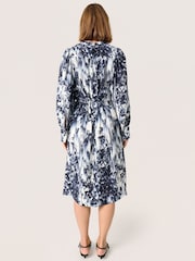 Soaked in Luxury Blue Jazzlyn Long Sleeves Buttons Dress - Image 3 of 5