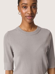 Soaked in Luxury Spina Short Sleeve Rib Knit  Pullover T-shirt - Image 4 of 6