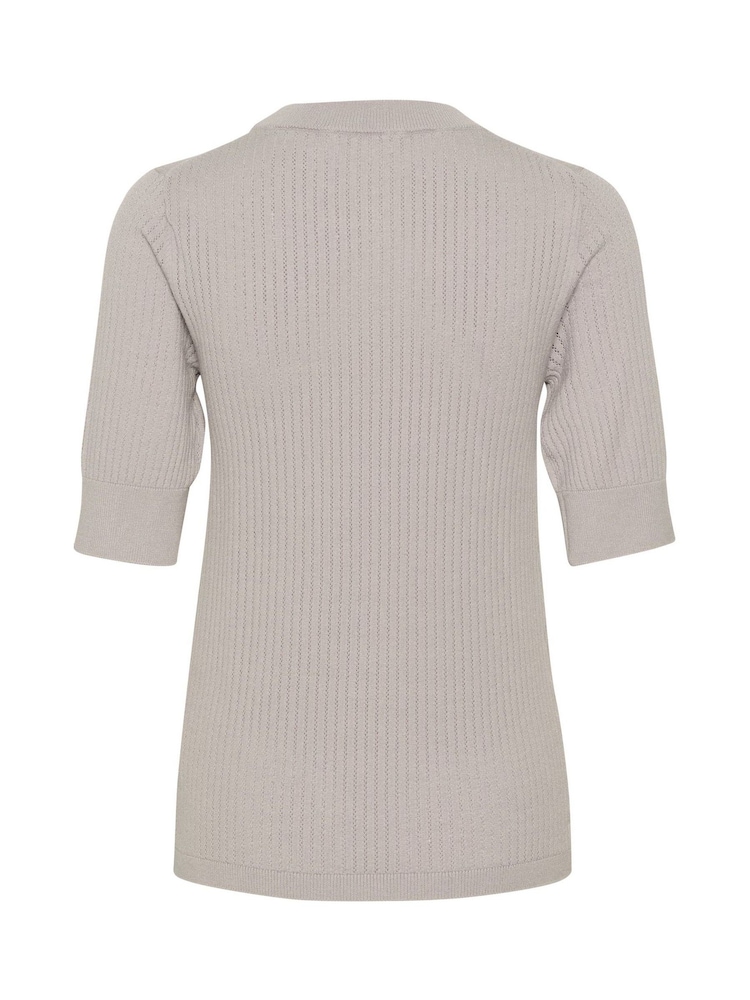 Soaked in Luxury Spina Short Sleeve Rib Knit  Pullover T-shirt - Image 6 of 6