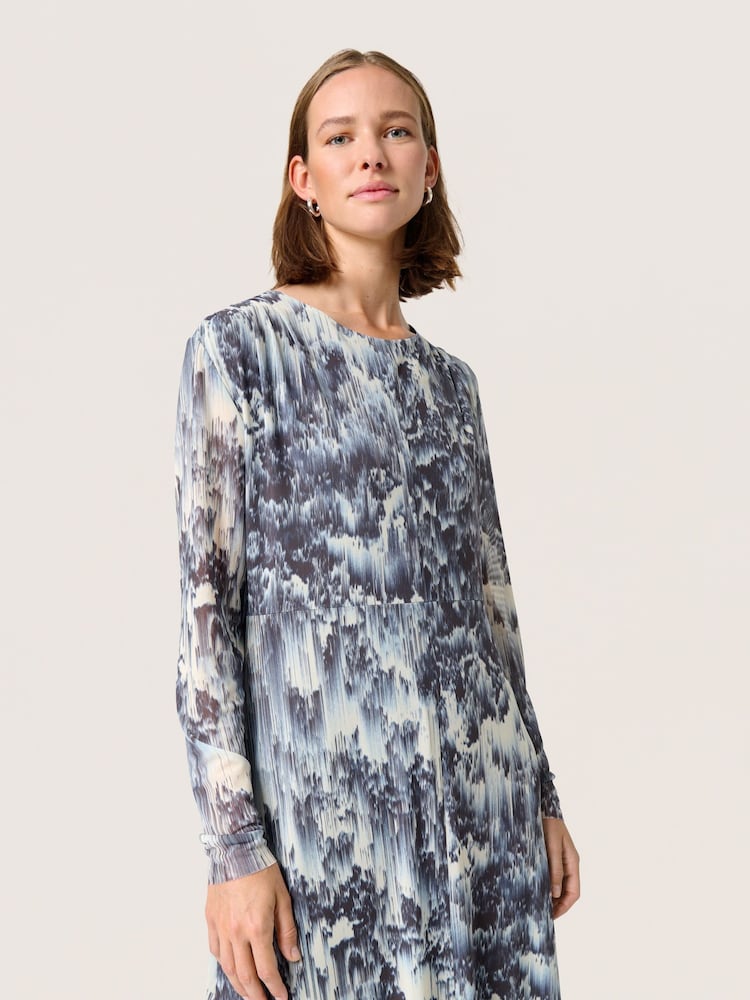 Soaked in Luxury Blue Hartley Printed Mesh Maxi Dress - Image 1 of 5