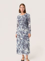 Soaked in Luxury Blue Hartley Printed Mesh Maxi Dress - Image 2 of 5