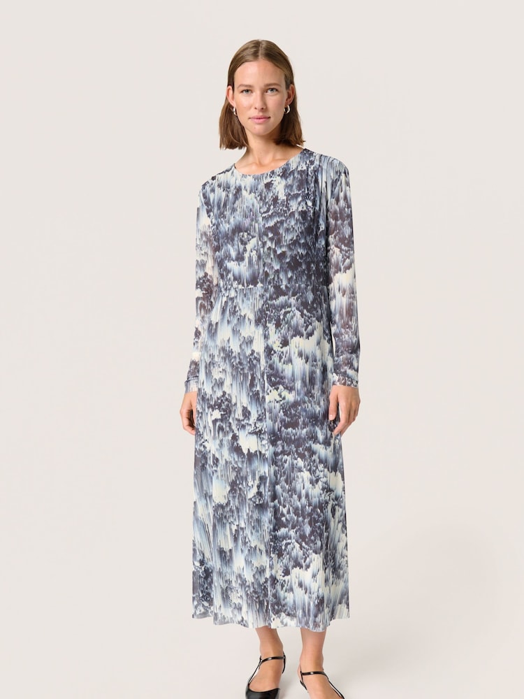 Soaked in Luxury Blue Hartley Printed Mesh Maxi Dress - Image 2 of 5