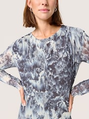 Soaked in Luxury Blue Hartley Printed Mesh Maxi Dress - Image 3 of 5