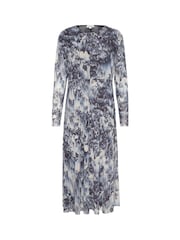 Soaked in Luxury Blue Hartley Printed Mesh Maxi Dress - Image 4 of 5